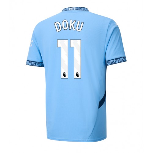 Fotbalové Dres Manchester City Jeremy Doku #11 Domácí 2024-25 Krátký Rukáv